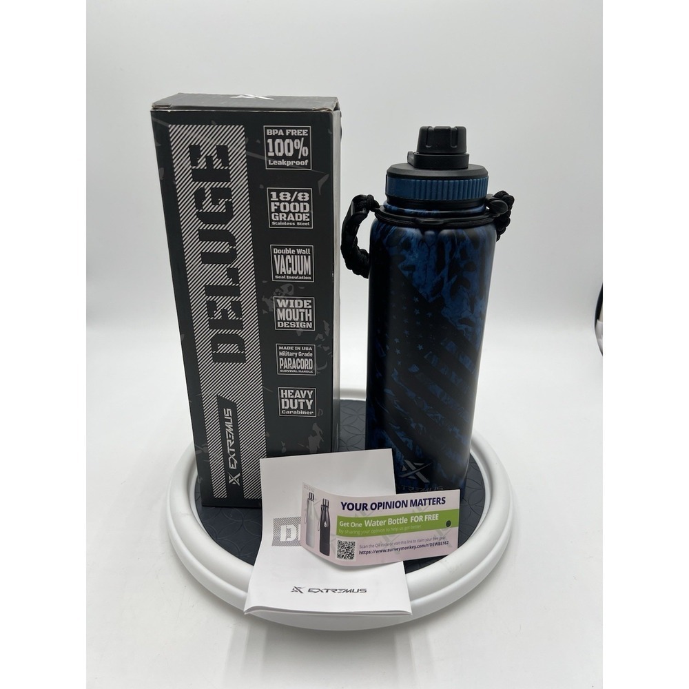 Extremus Deluxe 40oz Vacuum Insulated Water Bottle Prym1 Blue Flag NIB